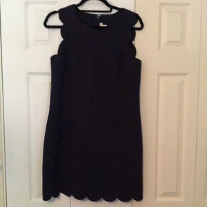 Navy J Crew scalloped dress!